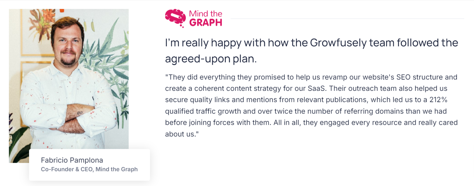 Growfusely content services client testimonial