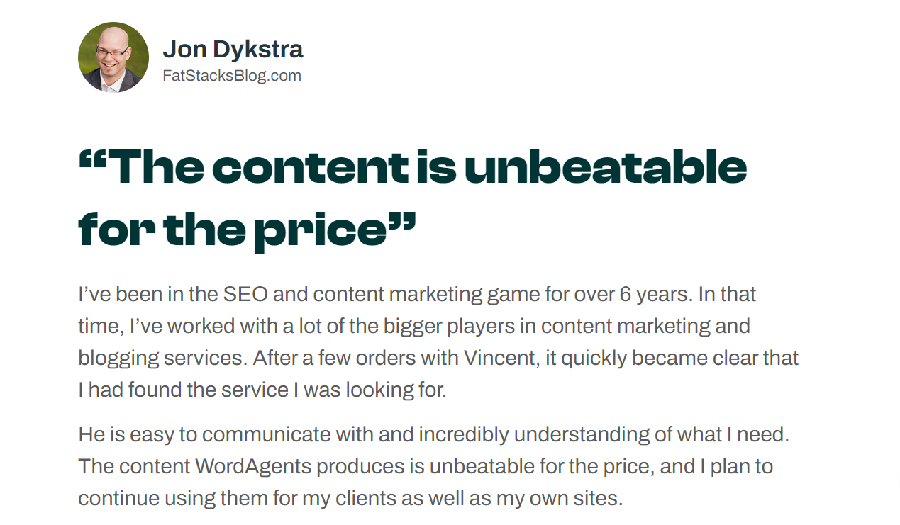 WordAgent Client Review