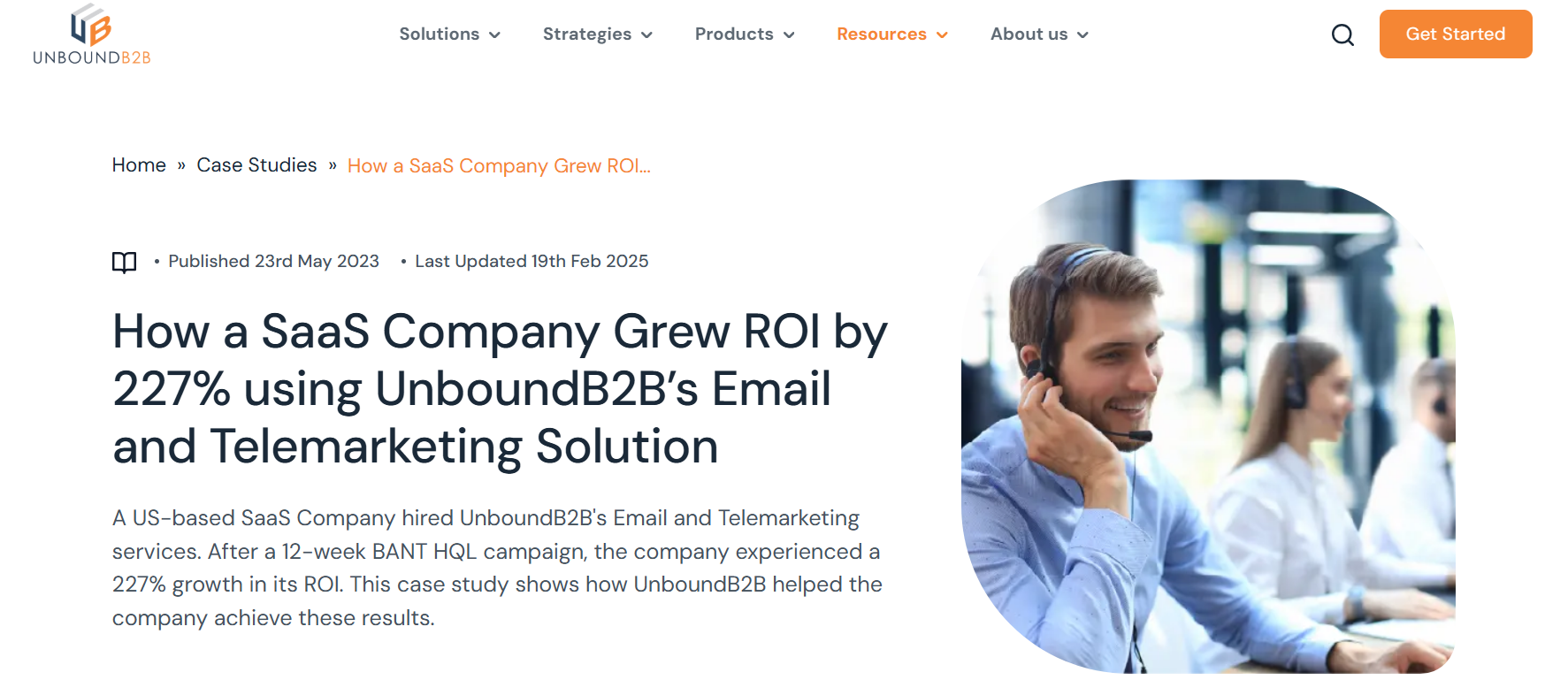 Screenshot of Unbound’s Case Study