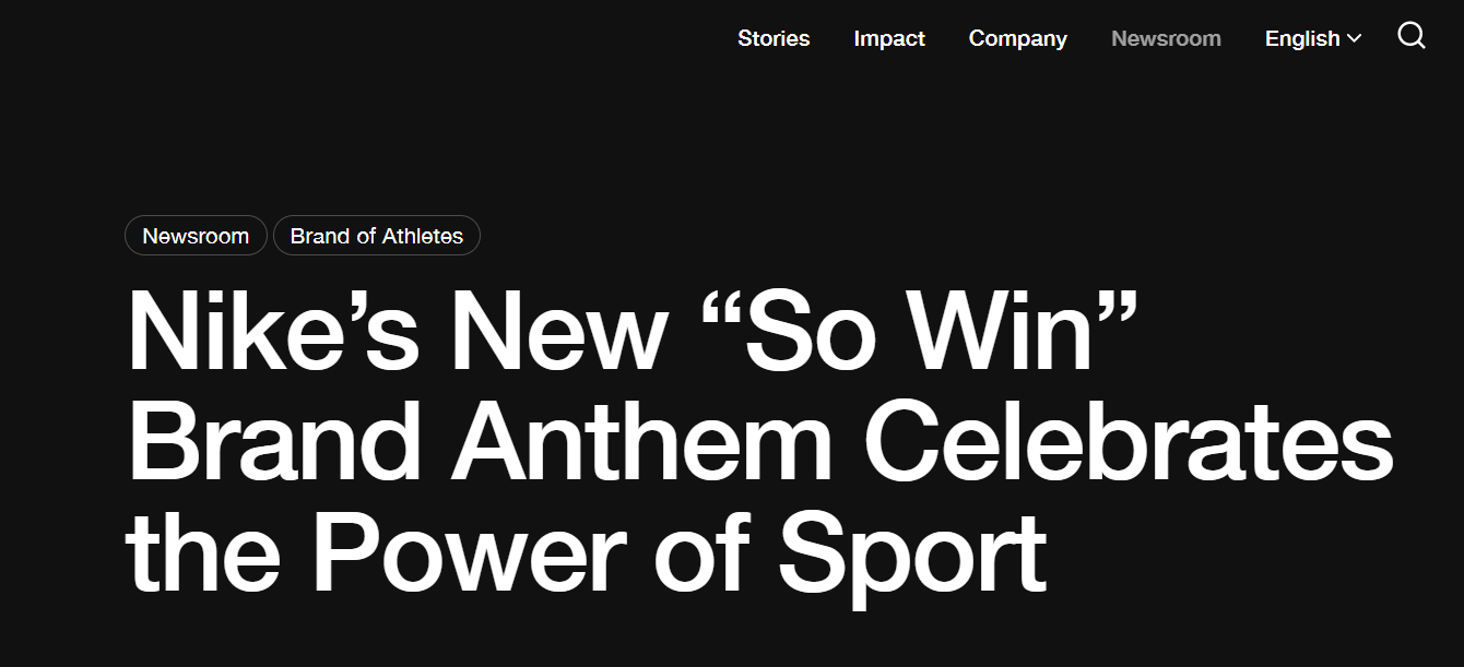 Nike’s “So Win” campaign 